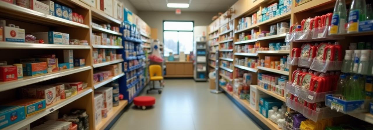 Pet supplies retail section at Aussie Paws Hotel
